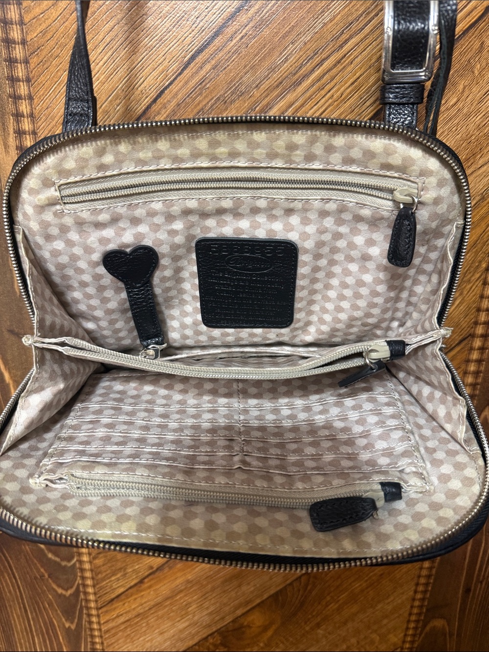 Brighton Straw Crossbody with Black Trim and Heart Charm - Picture 2 of 10